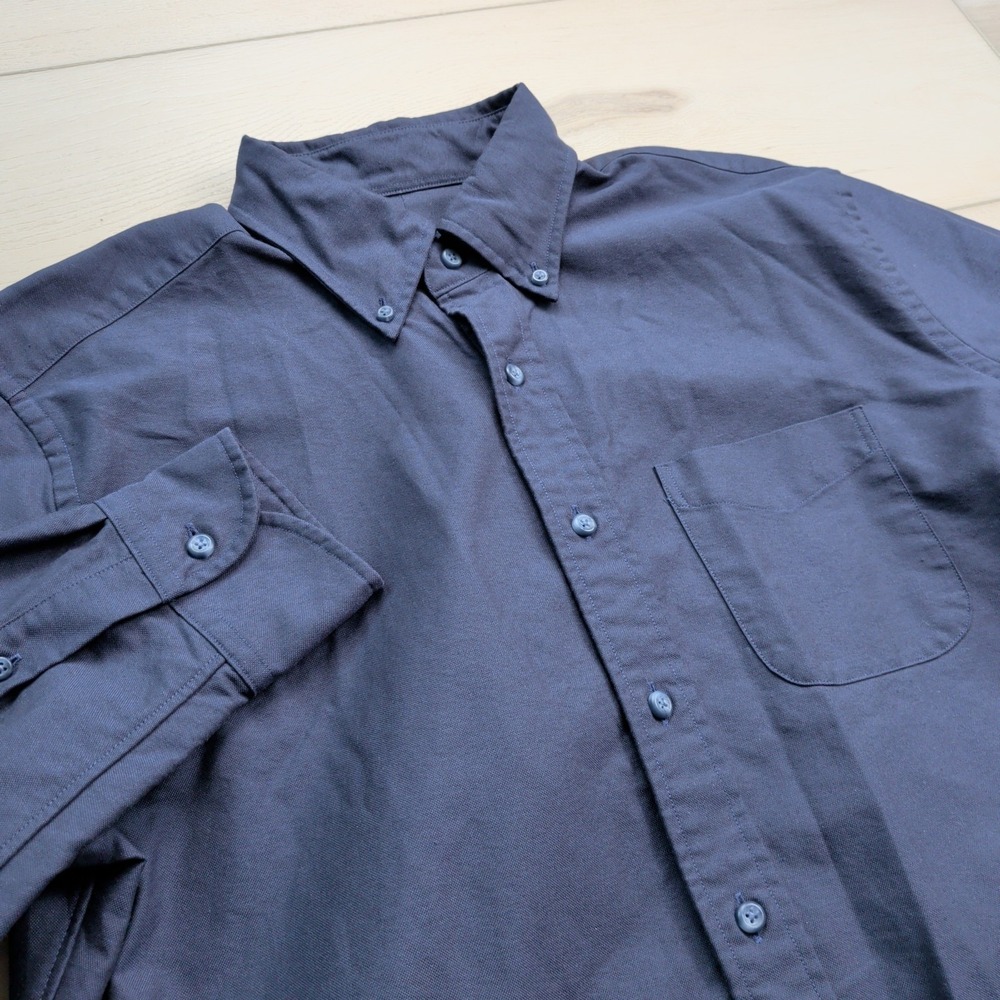 Proper Cloth American Pima Navy Oxford Cloth Shirt Mens Large 16.2/33.3 Standard